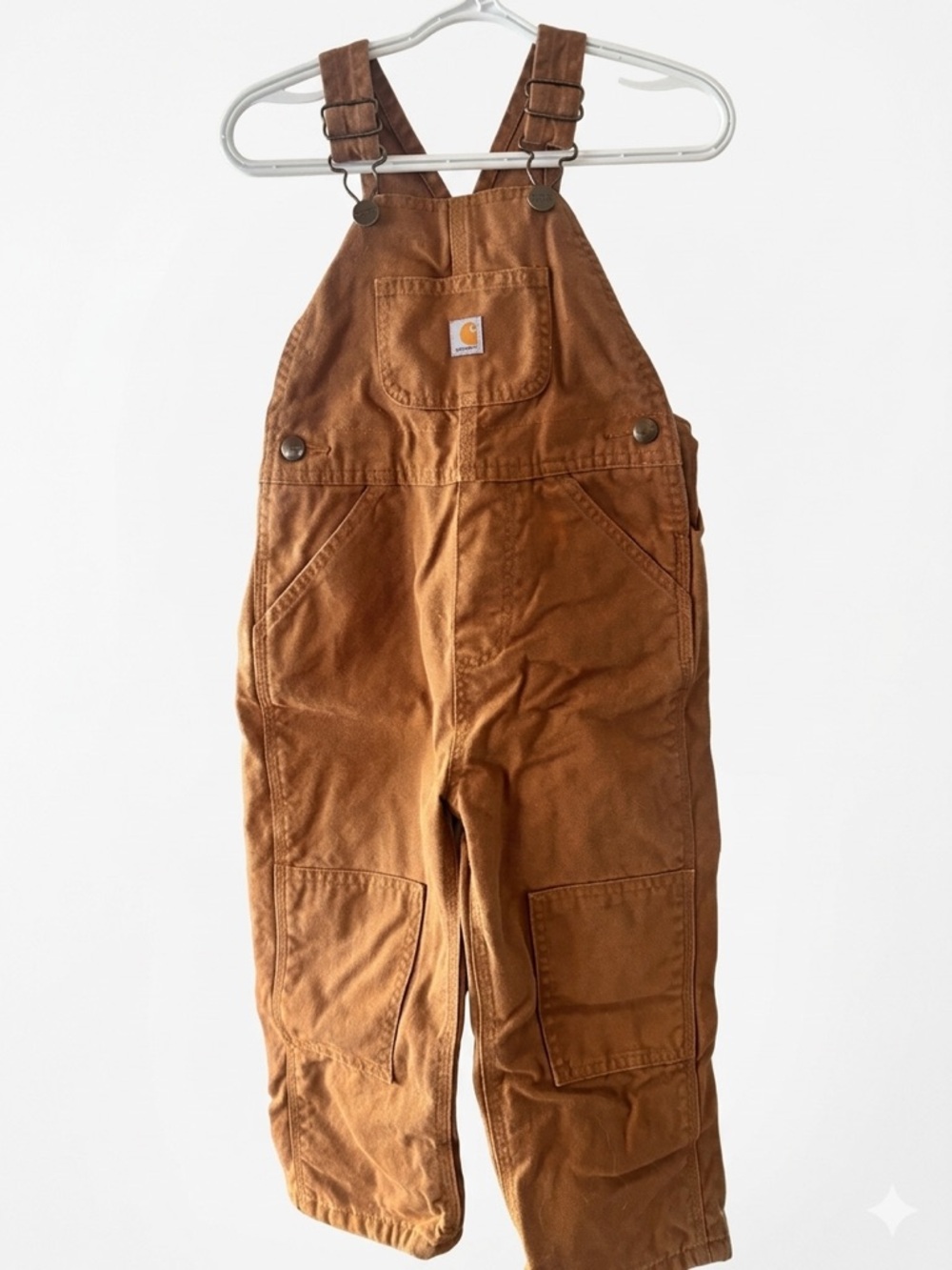 Carhartt Kids Brown Duck Canvas Overalls with Front Bib Pocket